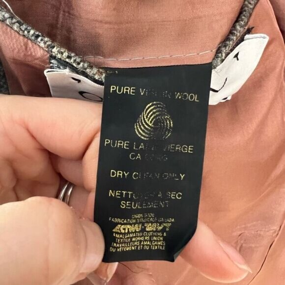 Vintage Oakton Men’s 46R Pure Virgin Wool Classic Grey Suit Jacket Sports Coat - Picture 4 of 12